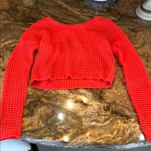 Charlotte russe cropped neon orange sweater